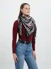 Хаки платок с кисточками