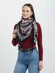 Хаки платок с кисточками