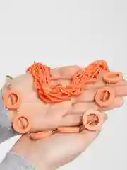 Манго бусы из полимерной глины, ручная работа