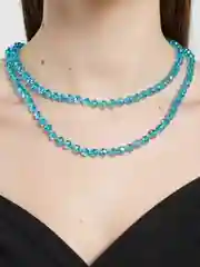 Голубой бусы из чешского стекла