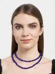 Синий бусы из чешского стекла