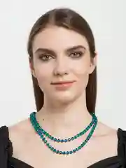 Бирюзовый бусы из чешского стекла