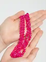 Фуксия бусы из чешского стекла