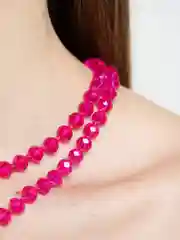 Фуксия бусы из чешского стекла