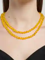 Желтый бусы из чешского стекла