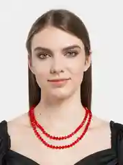 Красный бусы из чешского стекла