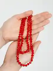 Красный бусы из чешского стекла