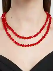 Красный бусы из чешского стекла