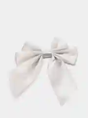 Серый меланж бант упаковочный из атласной ленты