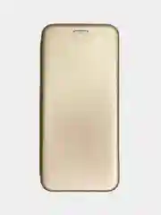 Золотой чехол-книжка из экокожи для Samsung S8+