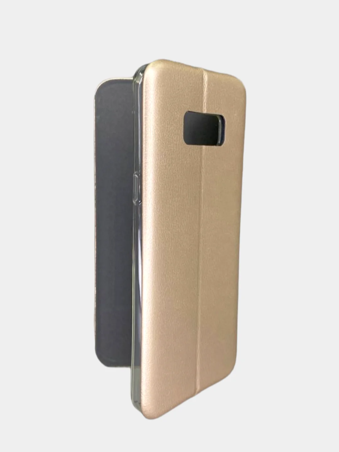Золотой чехол-книжка из экокожи для Samsung S8+