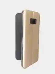 Золотой чехол-книжка из экокожи для Samsung S8+