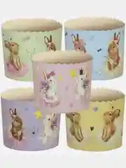 Бумажные формы для куличей "Кролики", 5 штук
