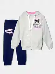 Серый меланж костюм спортивный из футера для девочки LOKKI, 2131 CUTE, Girls rule