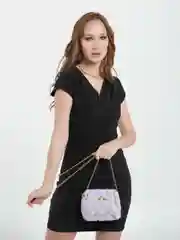 Серебряный женская сумочка на через плечо клатч на цепочке