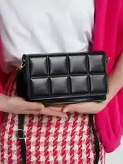 Черный клатч на плечо, маленькая сумка из экокожи, сумка в клетку