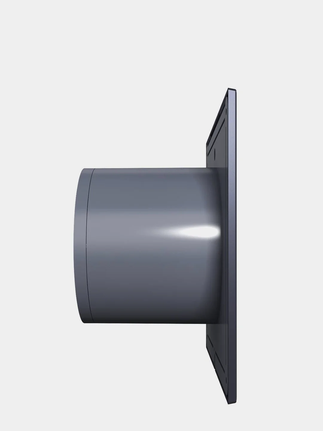 Вытяжной вентилятор 125 бесшумный тонкий с клапаном темно серый SLIM 5C Dark gray metal