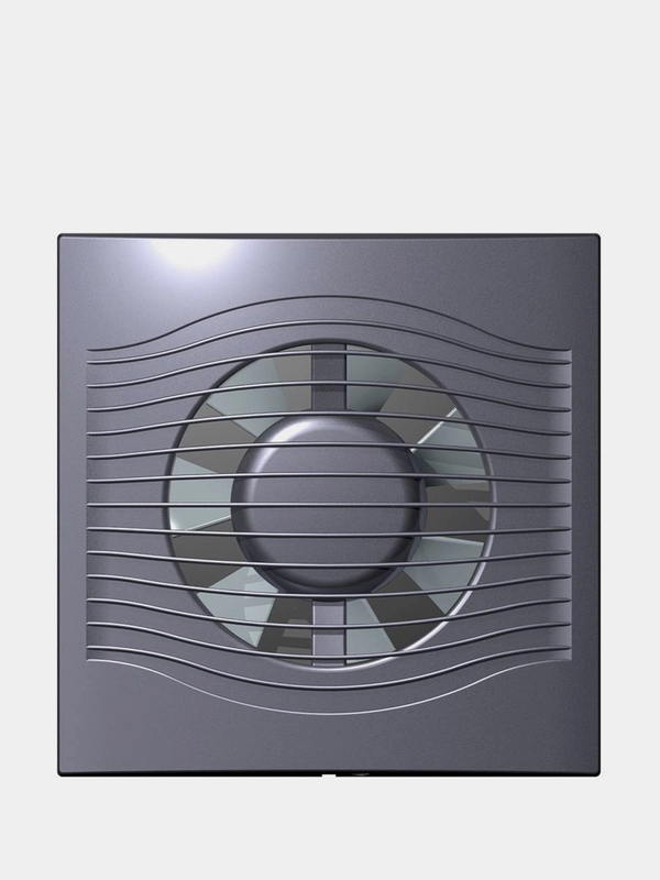 Вытяжной вентилятор 125 бесшумный тонкий с клапаном темно серый SLIM 5C Dark gray metal