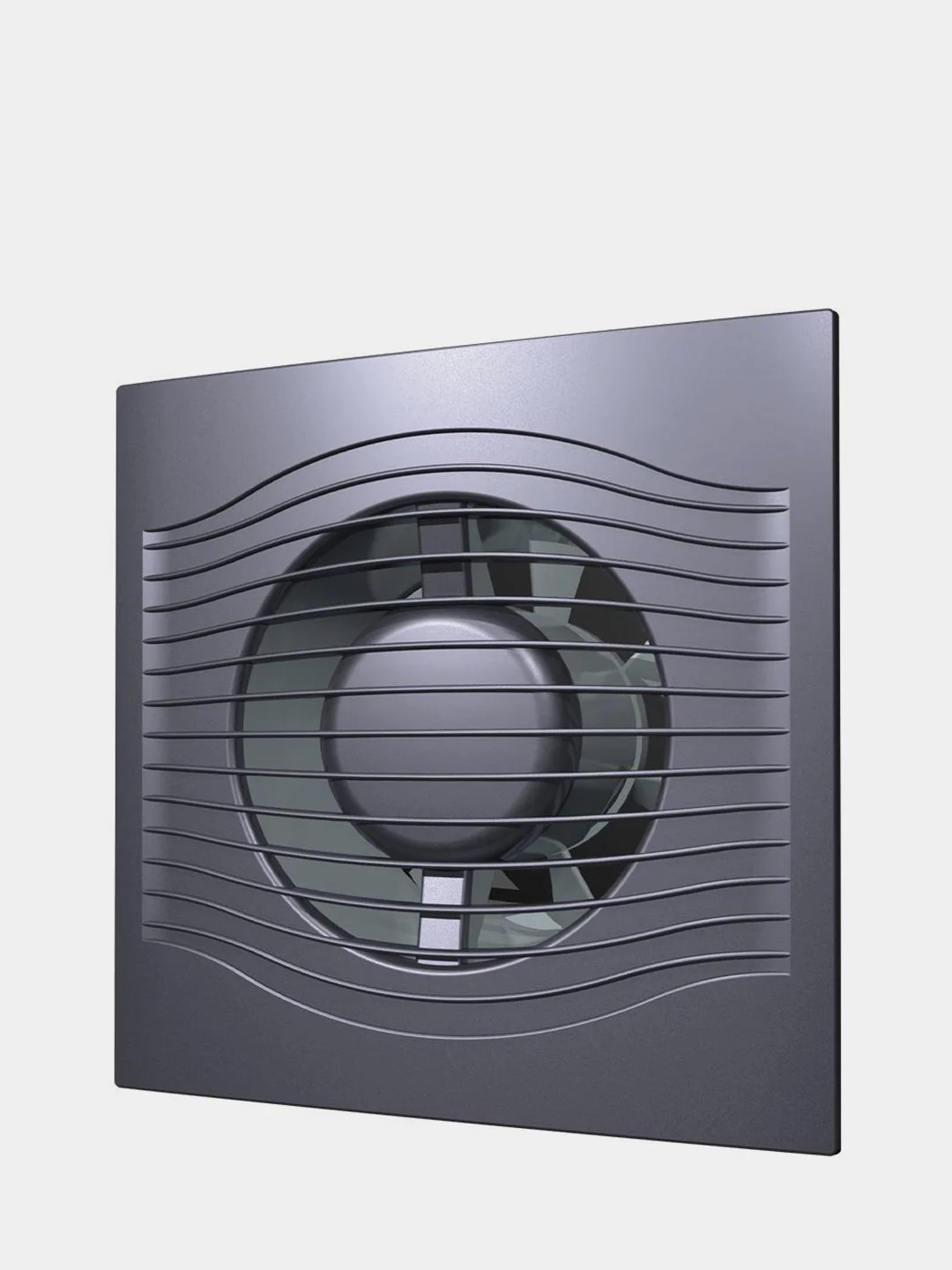 Вытяжной вентилятор 125 бесшумный тонкий с клапаном темно серый SLIM 5C Dark gray metal