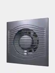 Вытяжной вентилятор 125 бесшумный тонкий с клапаном темно серый SLIM 5C Dark gray metal