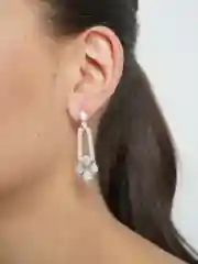 Серьги подвески с цирконами / Серьги подвески / Серьги нарядные