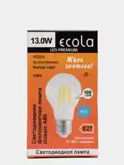 Светодиодная филаментная лампа А60 Ecola 13Вт Е27  LED Premium
