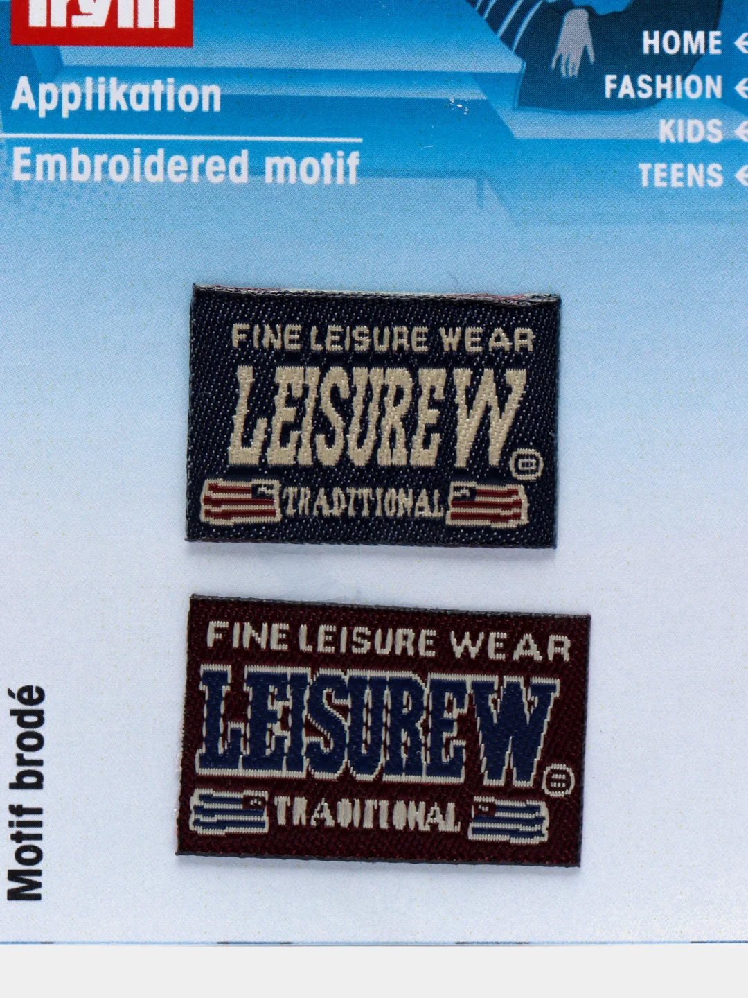 Аппликация "Leisure Wear", джинсовый ярлык, 20*28 мм, 2 шт. Prym