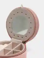 Розовый шкатулка для хранения ювелирных украшений с зеркалом