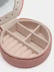 Розовый шкатулка для хранения ювелирных украшений с зеркалом