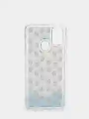 Молочный чехол переливашка с жидкими блёсточками SAMSUNG M21