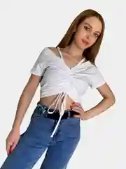 Белый футболка женская короткая, желтая, белая