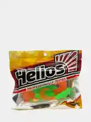 Приманка, твистер Helios Hybrid Lime & Orange, 2,75"*7,0 см, виброхвост
