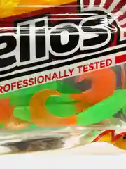 Приманка, твистер Helios Hybrid Lime & Orange, 2,75"*7,0 см, виброхвост