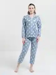 Голубой пижама женская, костюм домашний