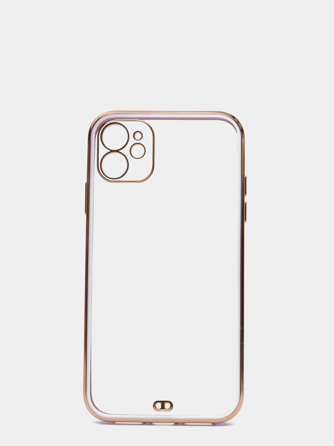 Сиреневый чехол-накладка для iPhone 11, 11 Pro, 11 ProMax, силиконовый, с золотым ободком