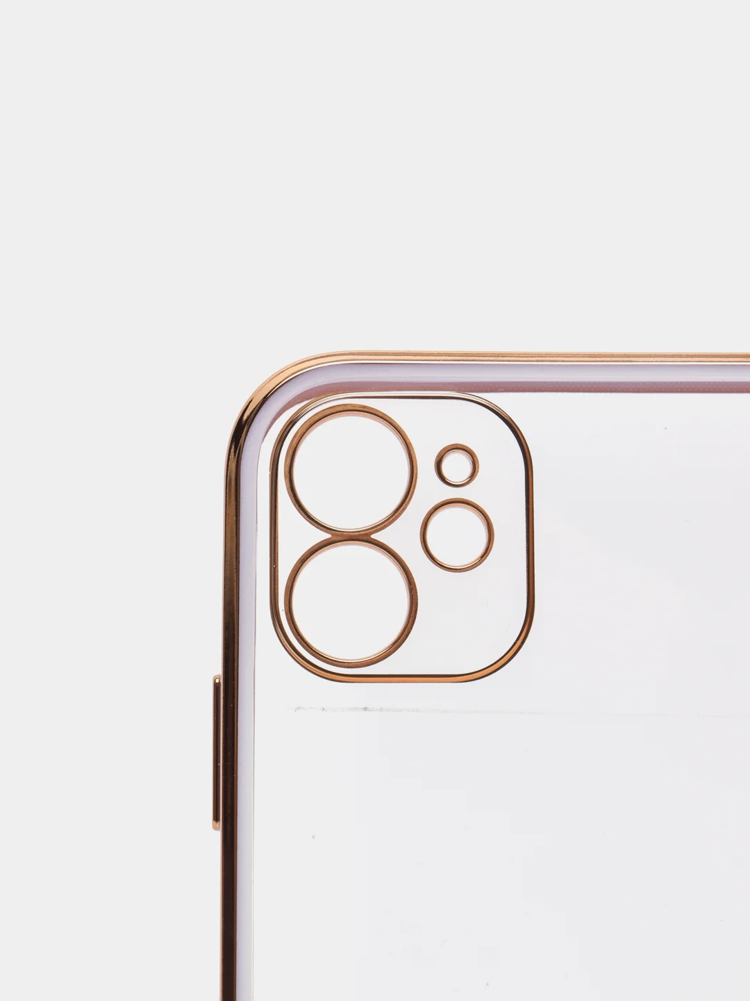 Сиреневый чехол-накладка для iPhone 11, 11 Pro, 11 ProMax, силиконовый, с золотым ободком
