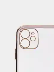 Сиреневый чехол-накладка для iPhone 11, 11 Pro, 11 ProMax, силиконовый, с золотым ободком