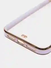 Сиреневый чехол-накладка для iPhone 11, 11 Pro, 11 ProMax, силиконовый, с золотым ободком