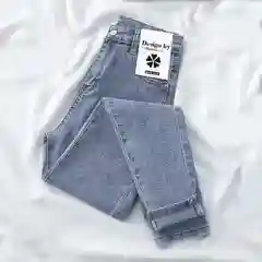 Голубой женские джинсы Aloha, зауженные утепленные