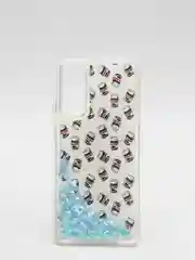 Голубой чехол-переливашка с жидкими блестками для Huawei P SMART 2021