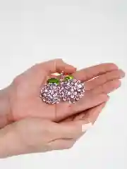 Пурпурный брошь цветы Гортензия, со стразами