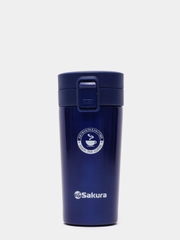 Термокружка Sakura TM-01-380BL с кнопкой синий металлик/indigo 0,38л