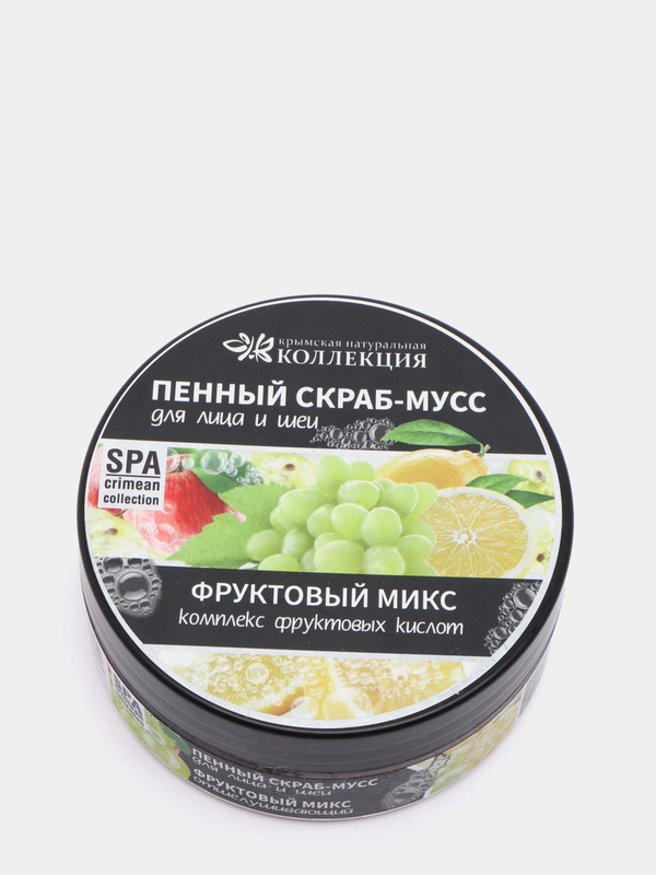 Натуральный, пенный СКРАБ-МУСС для лица "Фруктовый микс" Crimean SPA Collection. Крым