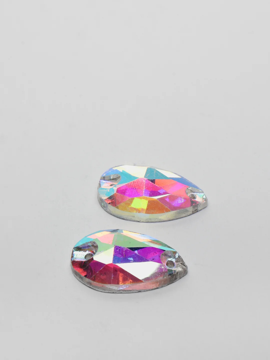 Стразы пришивные "Капля" Crystal AB, стекло