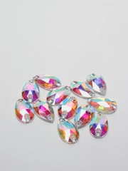 Стразы пришивные "Капля" Crystal AB, стекло
