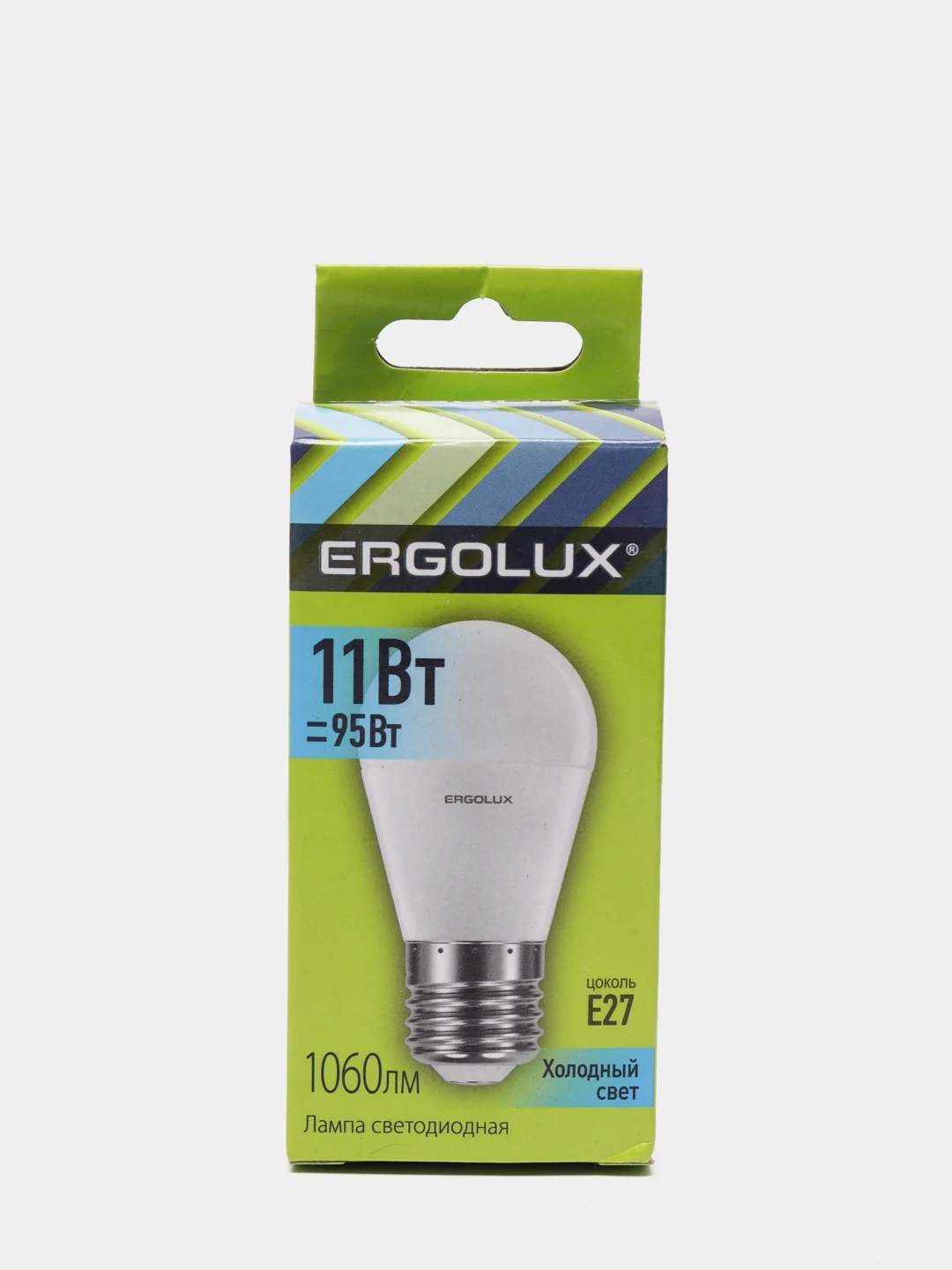 Лампа светодиодная Ergolux, 11 Вт, Е27, холодный свет, шар