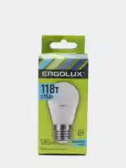 Лампа светодиодная Ergolux, 11 Вт, Е27, холодный свет, шар