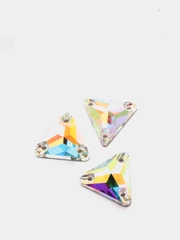 Стразы, стекло, пришивные, треугольные, Crystal AB имитация Сваровски Triangle