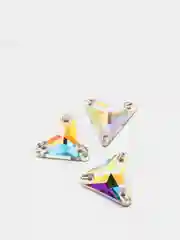 Стразы, стекло, пришивные, треугольные, Crystal AB имитация Сваровски Triangle