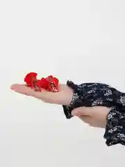 Красный заколка с бантиком. Заколка с цветком